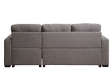 Acme - Chambord Reversible Sectional Sofa W/Sleeper & Storage 55555 Gray Fabric