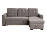 Acme - Chambord Reversible Sectional Sofa W/Sleeper & Storage 55555 Gray Fabric