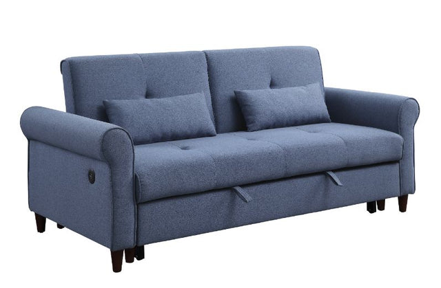 Acme - Nichelle Sofa W/Sleeper 55565 Blue Fabric