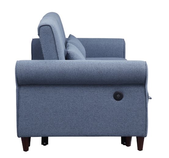 Acme - Nichelle Sofa W/Sleeper 55565 Blue Fabric