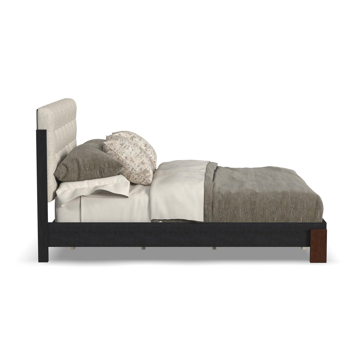 Waterfall Queen Upholstered Bed - Beige / Deep Ebony | Flexsteel