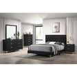 Lexie Black/Gold 5-piece Tufted Panel Bedroom Set - sold by Home Elegance USA