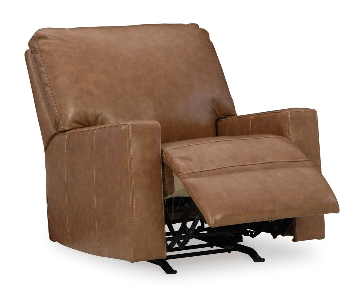 Ashley Caramel Bolsena Rocker Recliner - Leather | Home Elegance USA