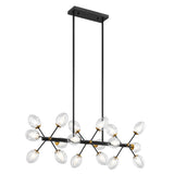 Nodus Crystal Rectangular 18 Lights Chandelier // Black  | Finesse - Home Elegance USA