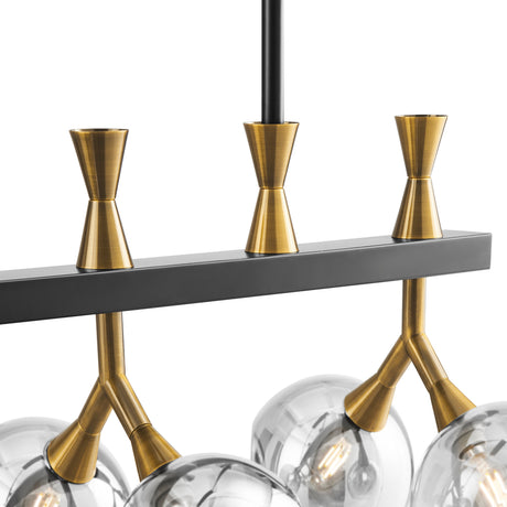 Sonder Rectangular Gold and Black Chandelier  | Finesse