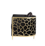 Acme - Fergal Chair W/Pillow 55667 Black Velvet & Gold Finish