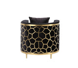 Acme - Fergal Chair W/Pillow 55667 Black Velvet & Gold Finish