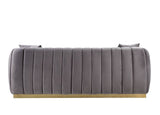 Acme - Elchanon Sofa W/2 Pillows 55670 Gray Velvet & Gold Finish