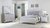 STERLING King 4 PC LED Bedroom set made with Wood in Silver(CA INVENTORY)