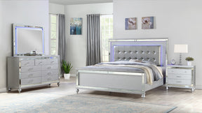 STERLING King 4 PC LED Bedroom set made with Wood in Silver(CA INVENTORY) - sold by Home Elegance USA