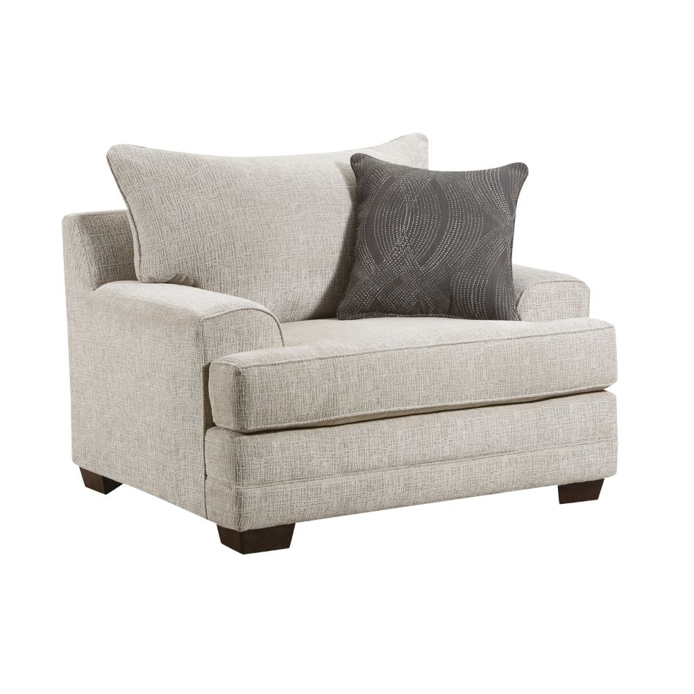Acme - Avedia Chair W/Pillow 55807 Beige/Gray Chenille