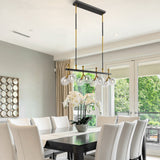 Sonder Rectangular Gold and Black Chandelier  | Finesse