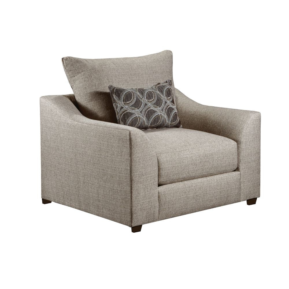 Acme - Petillia Chair W/Pillow 55853 Sandstone Fabric