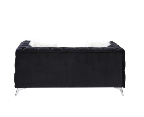 Acme - Phifina Loveseat W/2 Pillows 55921 Black Velvet