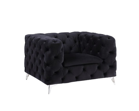 Acme - Phifina Chair 55922 Black Velvet