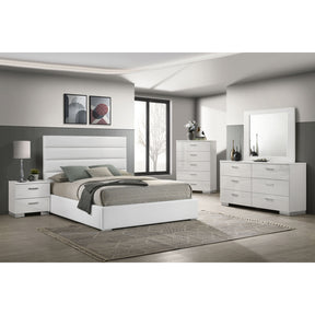Dulcey White High Gloss 5-piece Eastern King Bedroom Set