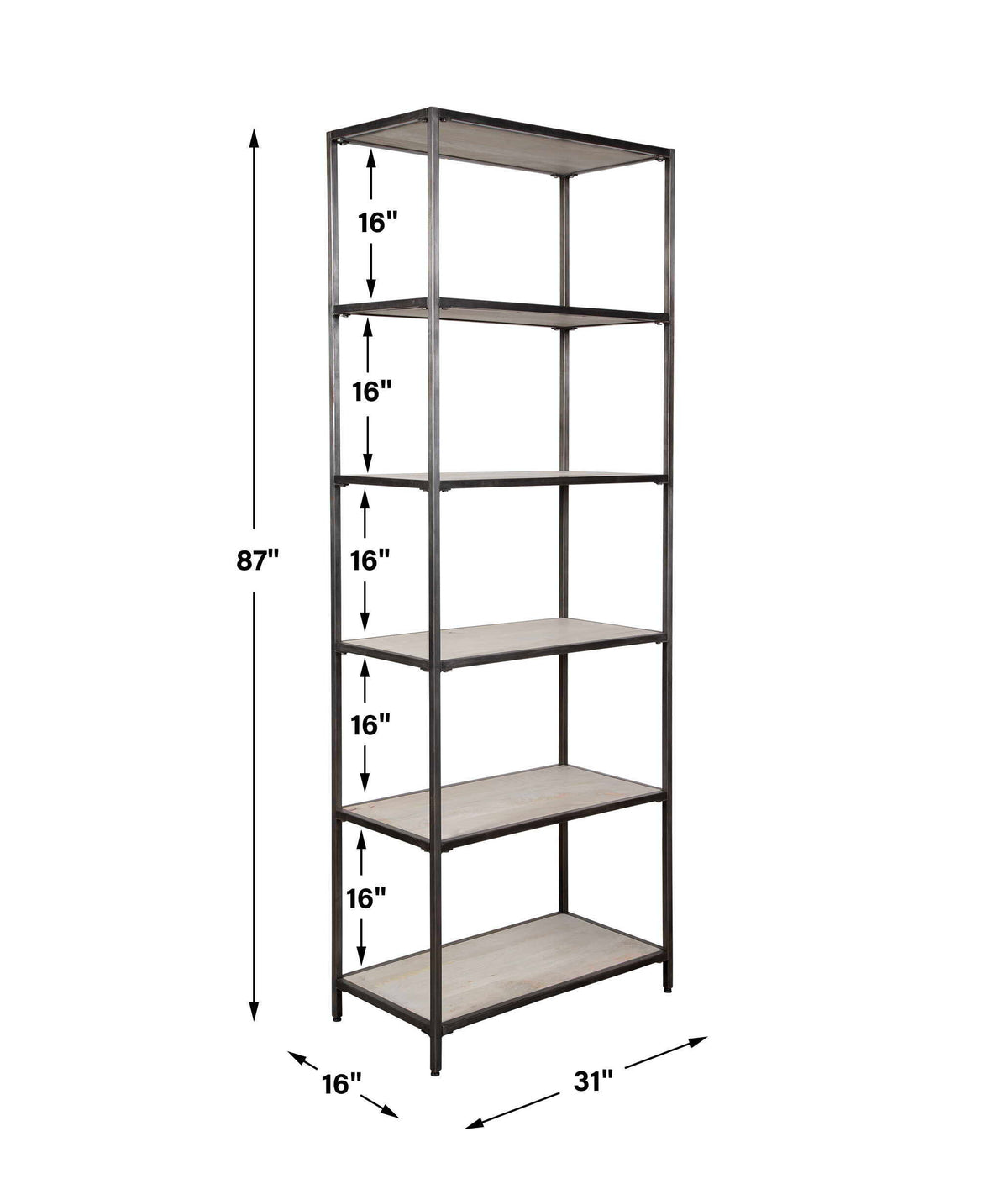 Baldwin Industrial Etagere - Black by Uttermost - View 6