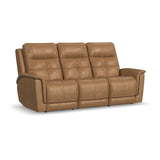 Ranger Power Reclining Sofa With Console, Power Headrest, Lumbar, Heat & Massage - Oakridge | Flexsteel