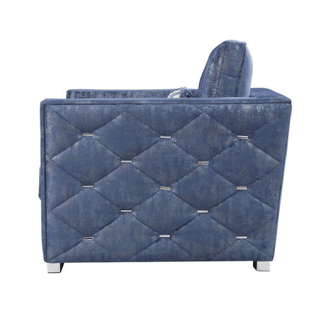 Acme - Emilia Chair W/Pillow 56027 Two Tone Blue Fabric