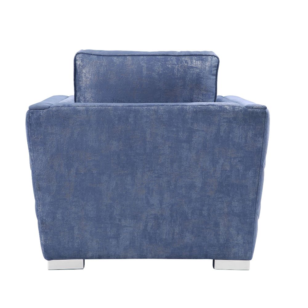 Acme - Emilia Chair W/Pillow 56027 Two Tone Blue Fabric