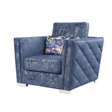 Acme - Emilia Chair W/Pillow 56027 Two Tone Blue Fabric