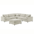 Chelsea Modular 6-Piece Sectional in Beige with Plush Polyester Upholstery - sold by Home Elegance USA
