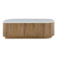 Arik Marble Top Coffee Table White / Woodtone - Light Brown / White by Uttermost - View 1