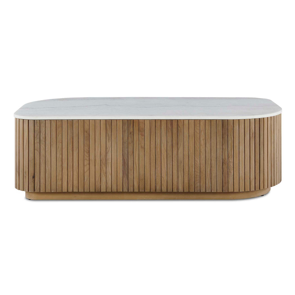 Arik Marble Top Coffee Table White / Woodtone - Light Brown / White by Uttermost - View 1