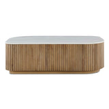 Arik Marble Top Coffee Table White / Woodtone - Light Brown / White by Uttermost - View 1