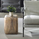 Loophole Bleached Wash Accent Stool - Dark Brown by Uttermost - View 9