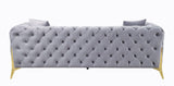 Acme - Jelanea Sofa W/2 Pillows (Same As Lv01406) 56115 Gray Velvet & Gold Finish