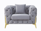Acme - Jelanea Chair W/Pillow (Same As Lv01408) 56117 Gray Velvet & Gold Finish