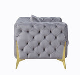 Acme - Jelanea Chair W/Pillow (Same As Lv01408) 56117 Gray Velvet & Gold Finish