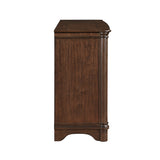 Wooden side table on a white background