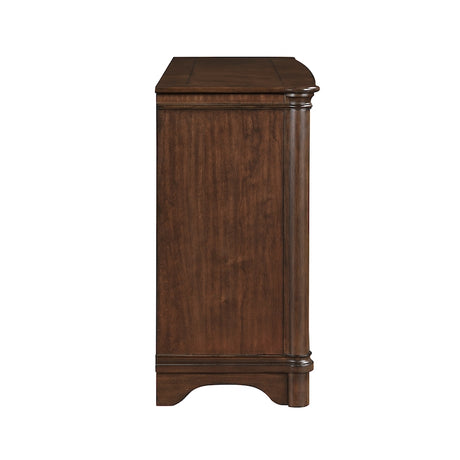 Wooden side table on a white background
