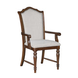 Wooden chair with upholstered seat and backrest on a white background