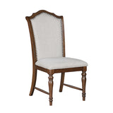 Wooden chair with upholstered seat and backrest on a white background