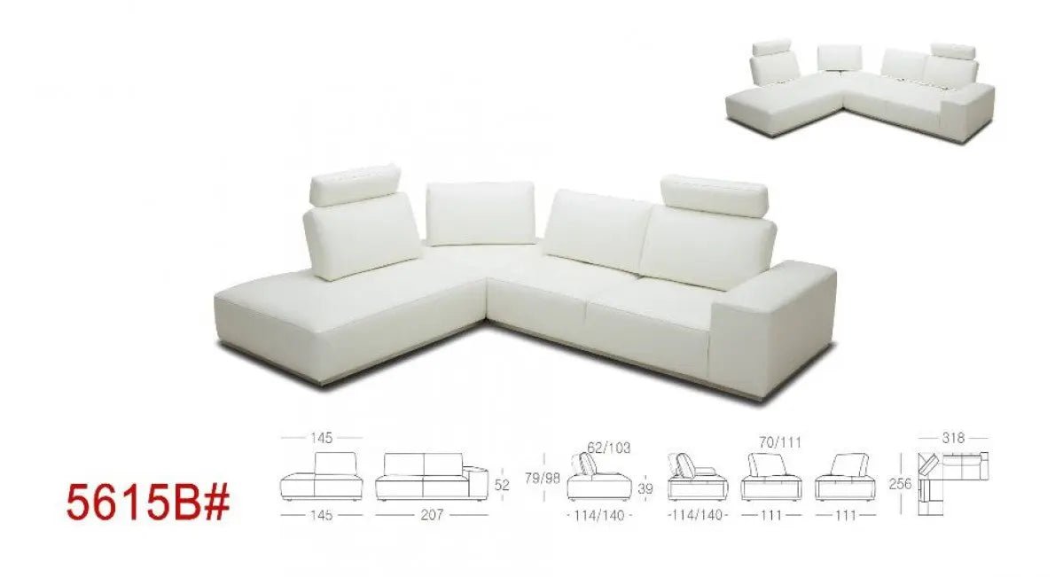 Divani Casa Martha Modern Leather Sectional Sofa In White Vgkk5615B - M2827 - VGKK5615B - M2827 - Home Elegance USA - 4