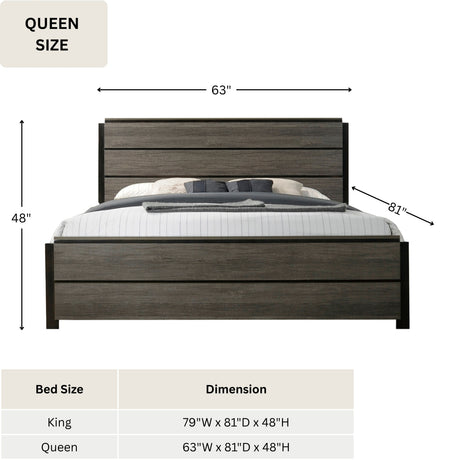 Ioana Antique Grey Finish Wood Bed Room Set, Queen Size Bed, Dresser, Mirror, Night Stand - sold by Home Elegance USA