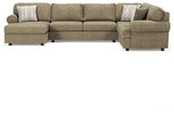 Ashley Chocolate Hoylake 56402S2 3 - Piece Sectional with Chaise - Chenille | Home Elegance USA