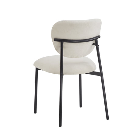 3- Piece Dining Set,Upholstered Dining Chairs With Metal Legs (Set of 2) (Beige+Black) + Round Dining Table - sold by Home Elegance USA