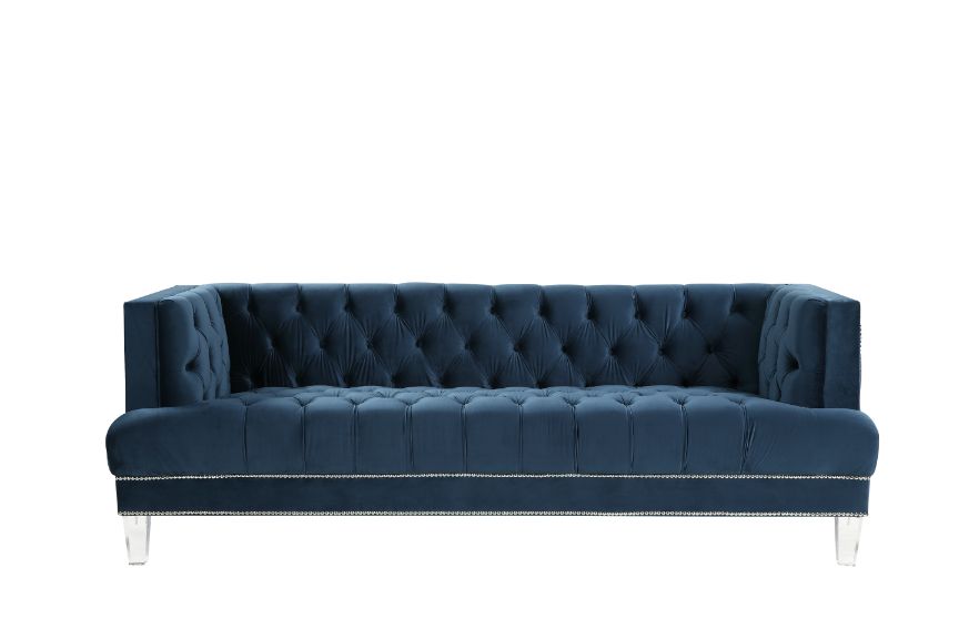 Ansario Sofa 56455 Blue Velvet | Acme | Home Elegance USA