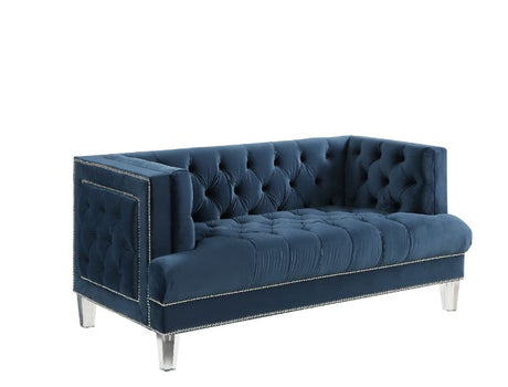 Ansario Loveseat 56456 Blue Velvet | Acme | Home Elegance USA