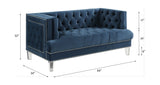 Ansario Loveseat 56456 Blue Velvet | Acme - 56456 - Home Elegance USA - 4