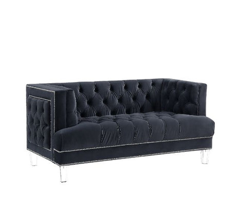 Ansario Loveseat 56461 Charcoal Velvet | Acme - 56461 - Home Elegance USA - 1