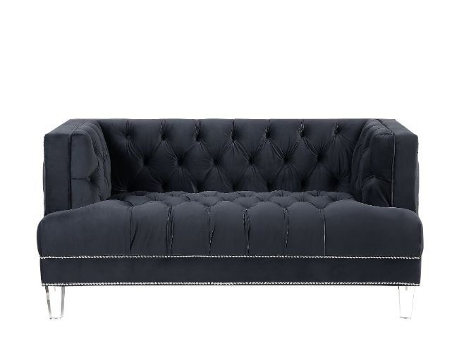 Ansario Loveseat 56461 Charcoal Velvet | Acme | Home Elegance USA