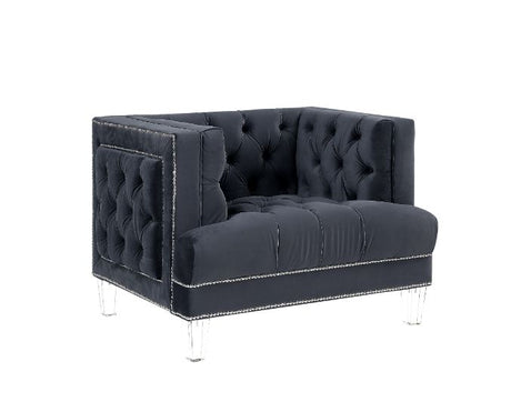 Ansario Chair 56462 Charcoal Velvet | Acme | Home Elegance USA