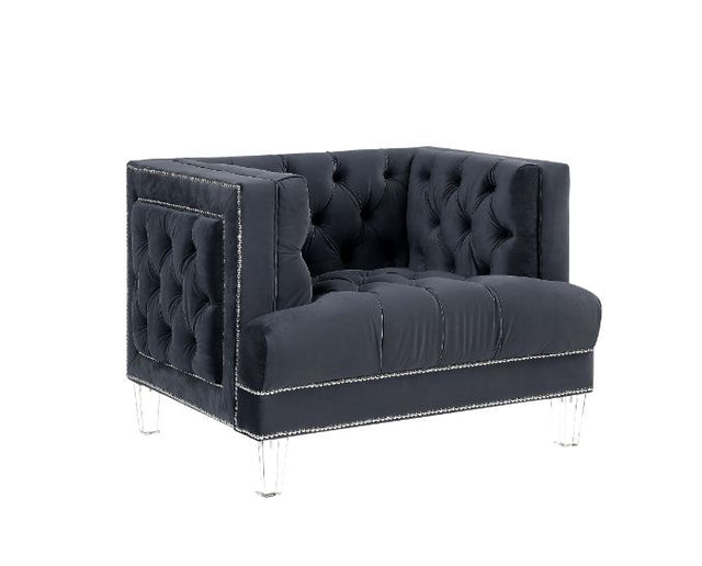 Ansario Chair 56462 Charcoal Velvet | Acme - 56462 - Home Elegance USA - 1