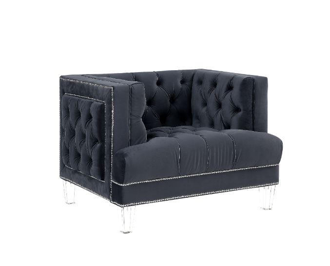 Acme - Ansario Chair 56462 Charcoal Velvet