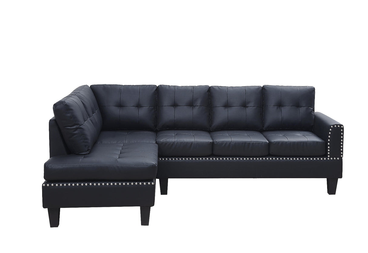 Acme - Jeimmur Sectional Sofa 56465 Black Synthetic Leather